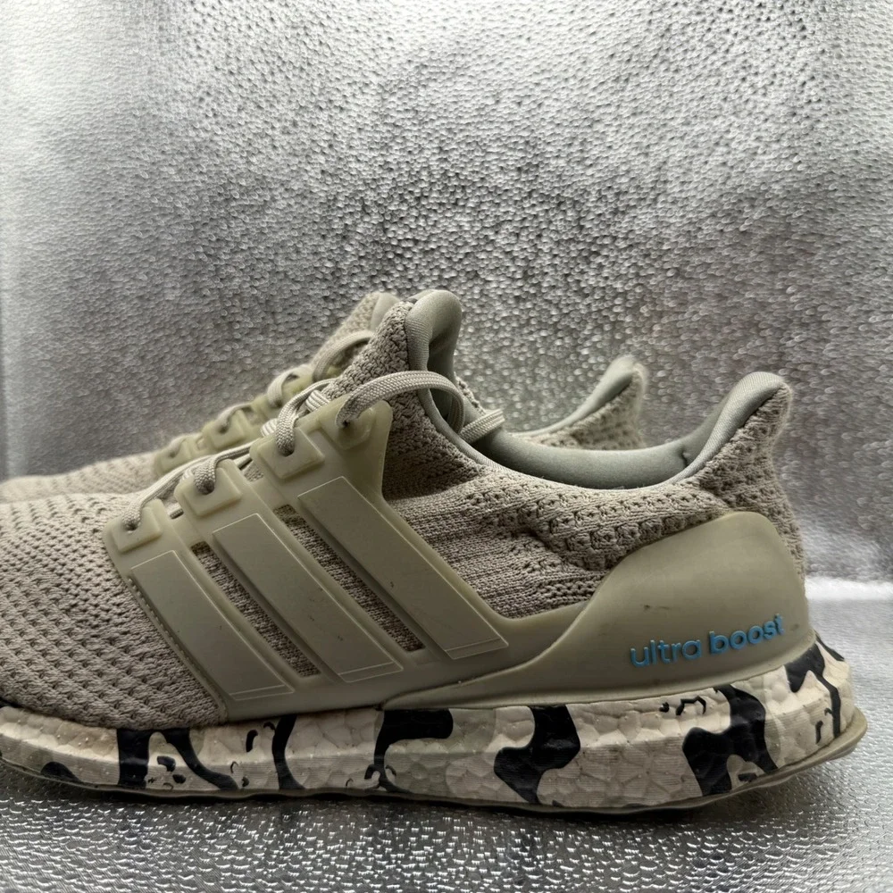 Size 13 Adidas Ultraboost 1.0 DNA Running Shoes Mens Green Excellent GY8535 Camo